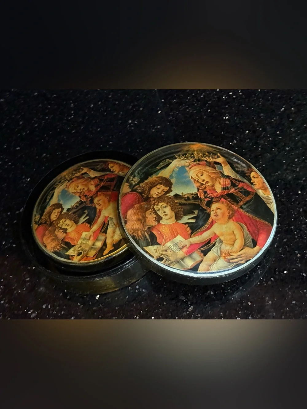✨ Beautiful Vintage Sandro Botticelli Art Trinket Box Set